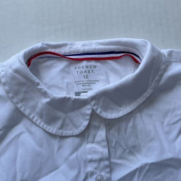 French Toast Girls Navy/White Peter Pan Collared Pleated Dress Skirt Uniform L - Picture 12 of 12